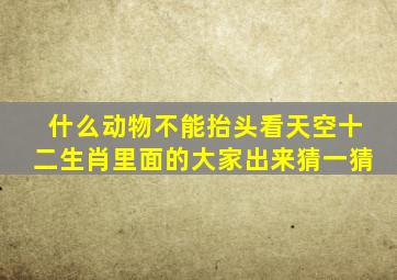 什么动物不能抬头看天空十二生肖里面的大家出来猜一猜