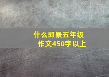 什么即景五年级作文450字以上