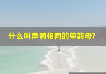 什么叫声调相同的单韵母?