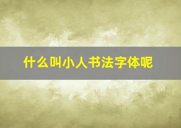 什么叫小人书法字体呢