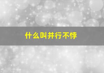 什么叫并行不悖