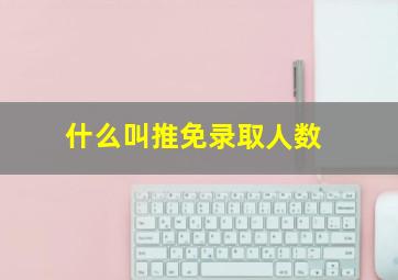 什么叫推免录取人数