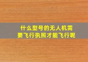 什么型号的无人机需要飞行执照才能飞行呢