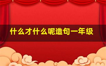 什么才什么呢造句一年级