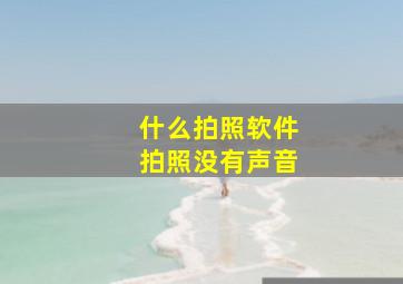 什么拍照软件拍照没有声音