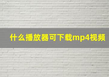 什么播放器可下载mp4视频