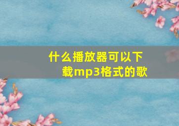 什么播放器可以下载mp3格式的歌