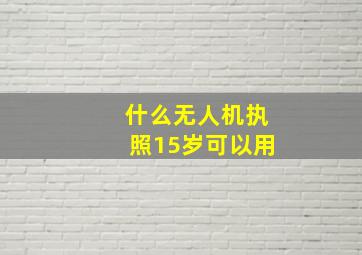 什么无人机执照15岁可以用