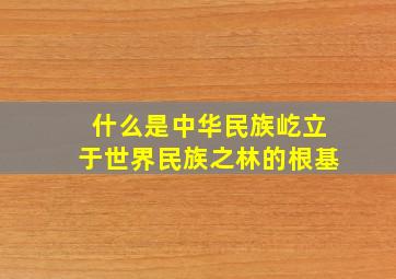 什么是中华民族屹立于世界民族之林的根基