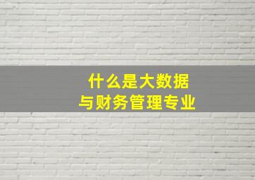 什么是大数据与财务管理专业