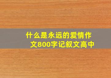 什么是永远的爱情作文800字记叙文高中