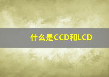 什么是CCD和LCD