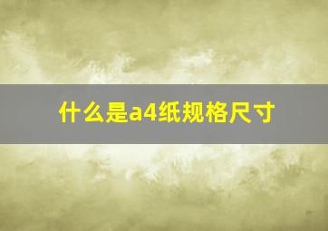 什么是a4纸规格尺寸