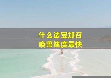 什么法宝加召唤兽速度最快