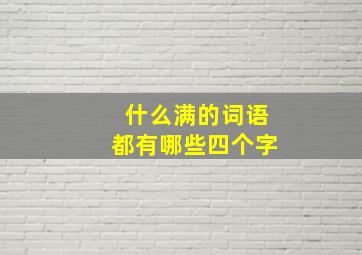 什么满的词语都有哪些四个字