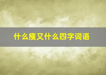 什么瘦又什么四字词语