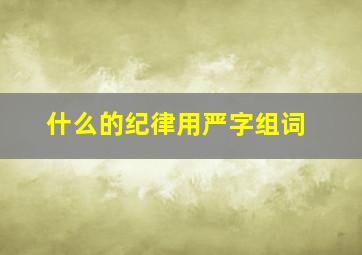 什么的纪律用严字组词