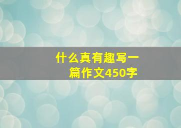 什么真有趣写一篇作文450字