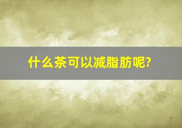 什么茶可以减脂肪呢?