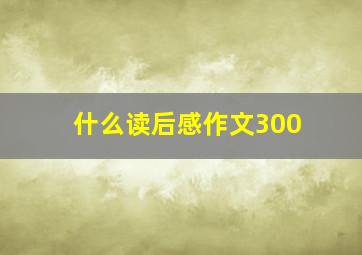 什么读后感作文300