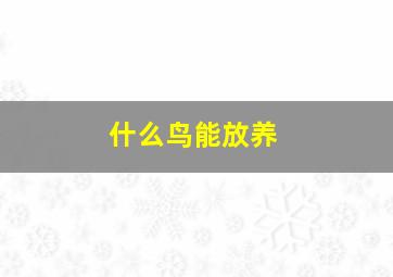 什么鸟能放养