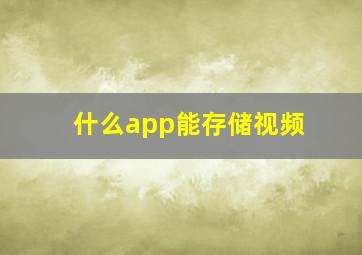 什么app能存储视频