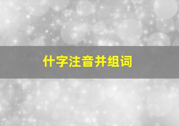 什字注音并组词