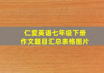 仁爱英语七年级下册作文题目汇总表格图片