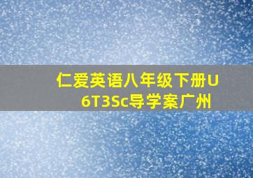 仁爱英语八年级下册U6T3Sc导学案广州