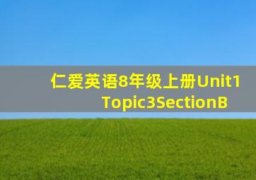 仁爱英语8年级上册Unit1Topic3SectionB