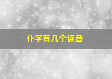 仆字有几个读音