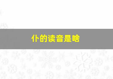 仆的读音是啥