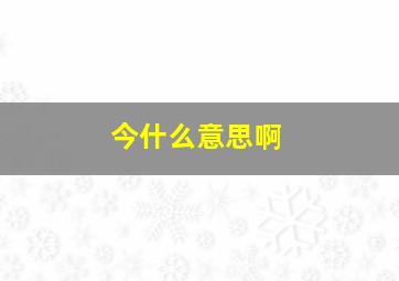 今什么意思啊