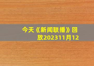 今天《新闻联播》回放202311月12