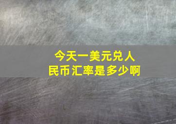 今天一美元兑人民币汇率是多少啊