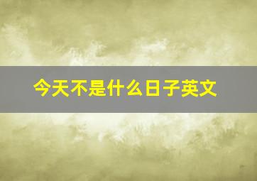 今天不是什么日子英文