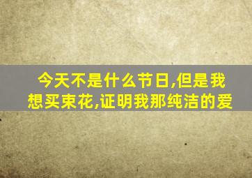 今天不是什么节日,但是我想买束花,证明我那纯洁的爱