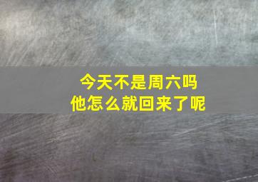 今天不是周六吗他怎么就回来了呢