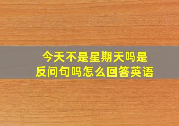 今天不是星期天吗是反问句吗怎么回答英语