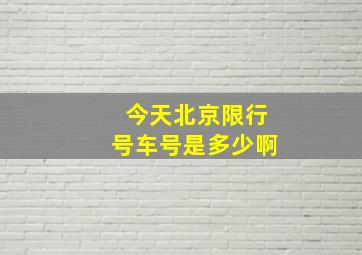 今天北京限行号车号是多少啊