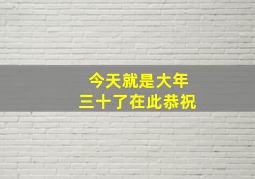 今天就是大年三十了在此恭祝