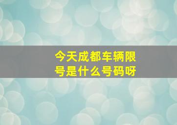 今天成都车辆限号是什么号码呀