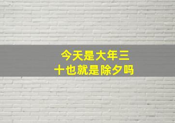 今天是大年三十也就是除夕吗