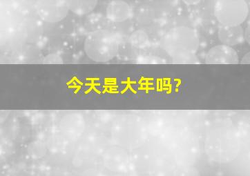 今天是大年吗?