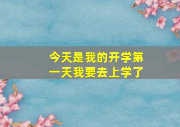 今天是我的开学第一天我要去上学了