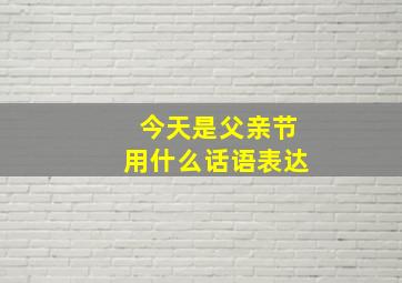 今天是父亲节用什么话语表达