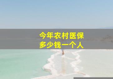 今年农村医保多少钱一个人