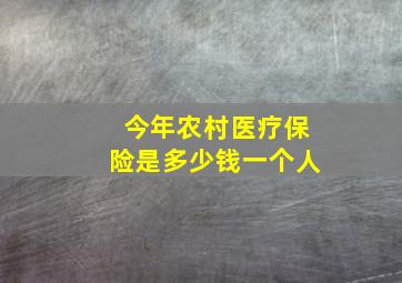 今年农村医疗保险是多少钱一个人