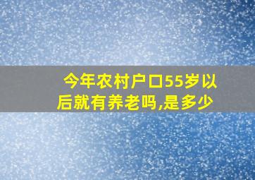 今年农村户口55岁以后就有养老吗,是多少