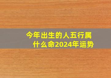 今年出生的人五行属什么命2024年运势